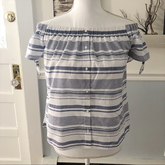 Atmosphere Tops - Atmosphere Off Shoulder Stripe Peasant Top